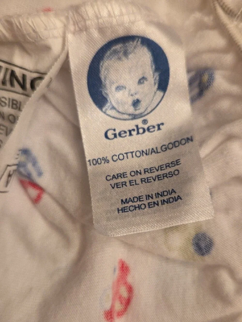 Gerber White Pajama Sheet with Red Blue and Green Car Print